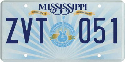 MS license plate ZVT051