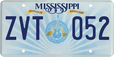 MS license plate ZVT052