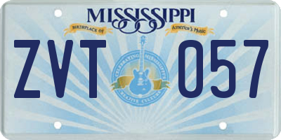 MS license plate ZVT057