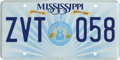 MS license plate ZVT058