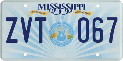 MS license plate ZVT067