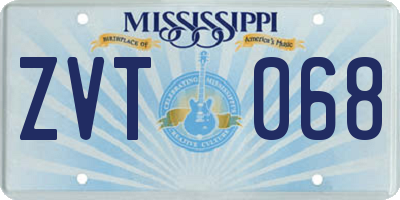 MS license plate ZVT068