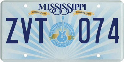 MS license plate ZVT074