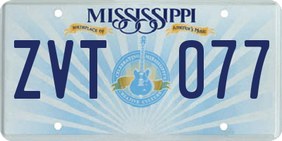 MS license plate ZVT077