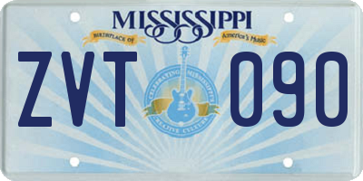 MS license plate ZVT090