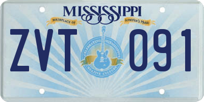 MS license plate ZVT091