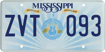 MS license plate ZVT093