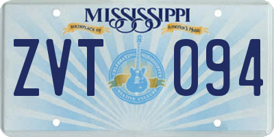 MS license plate ZVT094