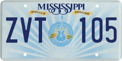 MS license plate ZVT105