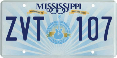 MS license plate ZVT107