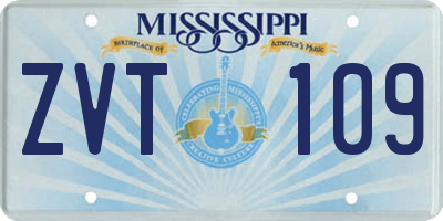 MS license plate ZVT109
