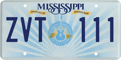 MS license plate ZVT111