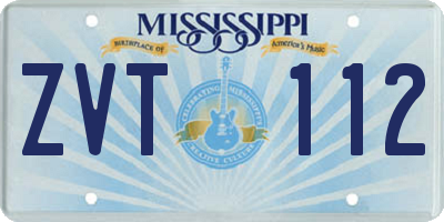 MS license plate ZVT112