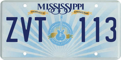 MS license plate ZVT113