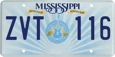 MS license plate ZVT116