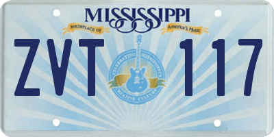 MS license plate ZVT117