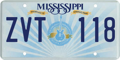 MS license plate ZVT118
