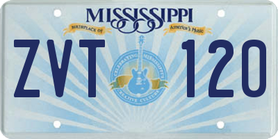 MS license plate ZVT120