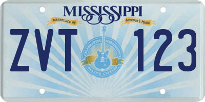 MS license plate ZVT123