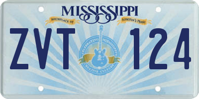 MS license plate ZVT124