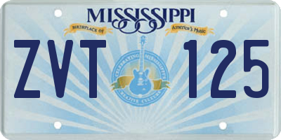 MS license plate ZVT125