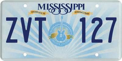 MS license plate ZVT127