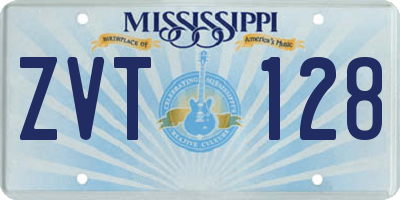 MS license plate ZVT128