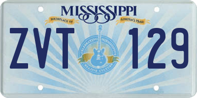 MS license plate ZVT129
