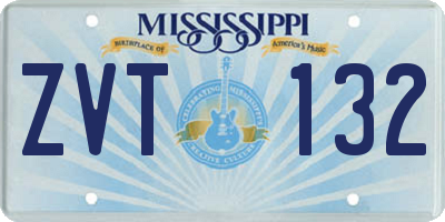 MS license plate ZVT132