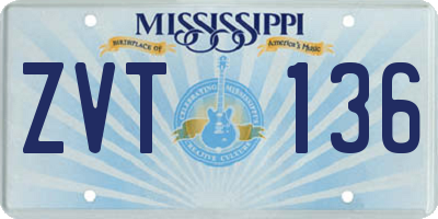 MS license plate ZVT136