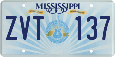 MS license plate ZVT137