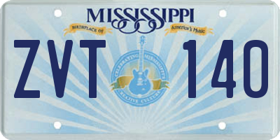 MS license plate ZVT140