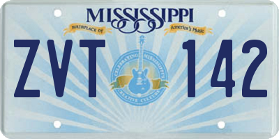 MS license plate ZVT142