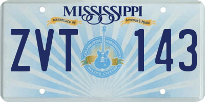 MS license plate ZVT143