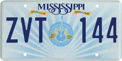 MS license plate ZVT144
