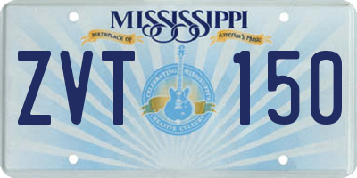 MS license plate ZVT150