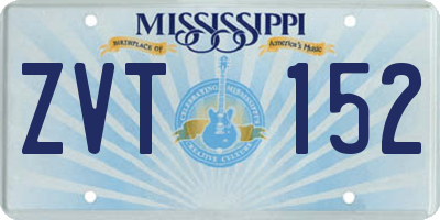 MS license plate ZVT152