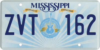 MS license plate ZVT162