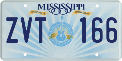 MS license plate ZVT166