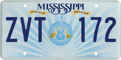 MS license plate ZVT172