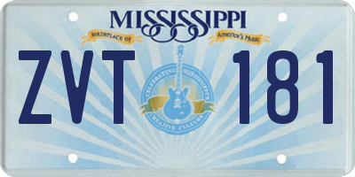 MS license plate ZVT181