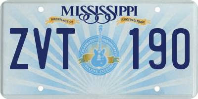 MS license plate ZVT190