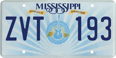 MS license plate ZVT193