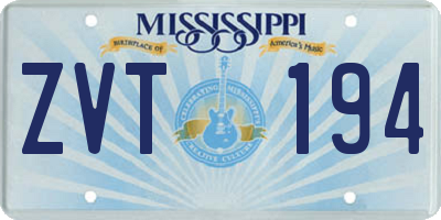 MS license plate ZVT194