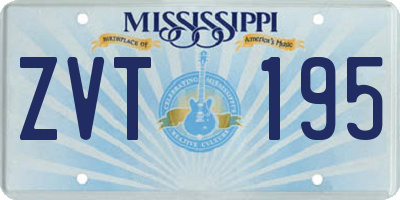 MS license plate ZVT195