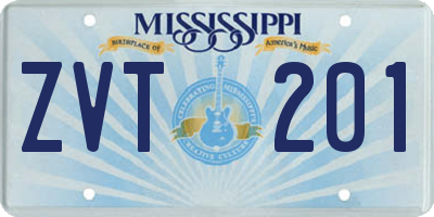 MS license plate ZVT201