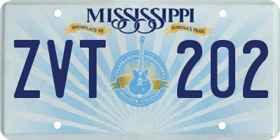 MS license plate ZVT202