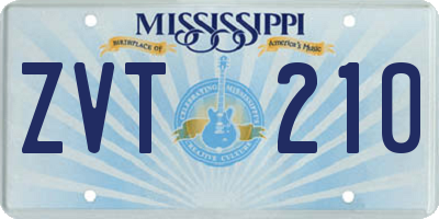 MS license plate ZVT210