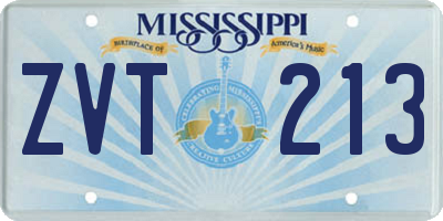 MS license plate ZVT213