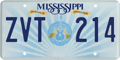 MS license plate ZVT214